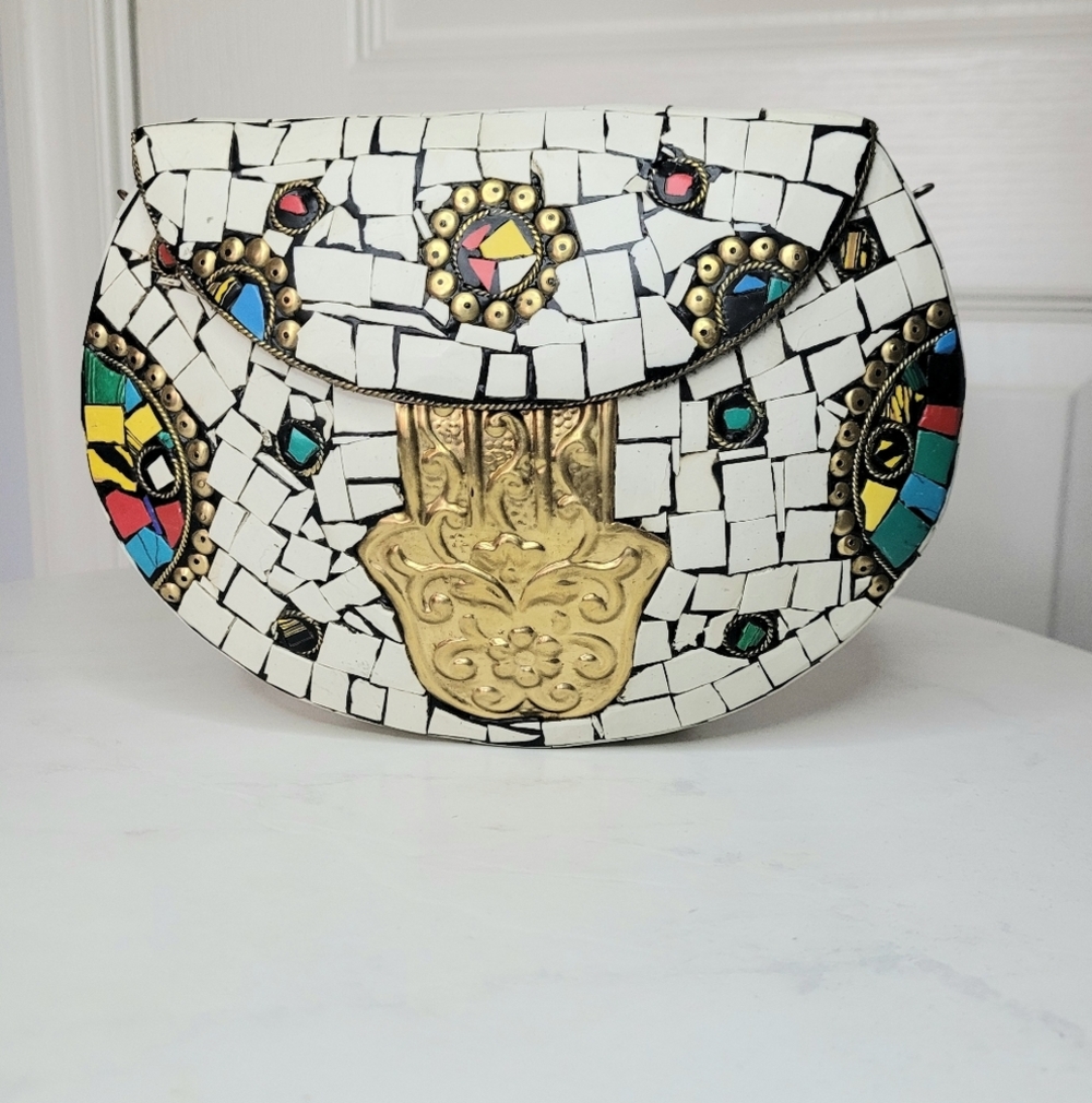 RAMLA Handmade Mosaic‎ Patterned Bag. NWOT